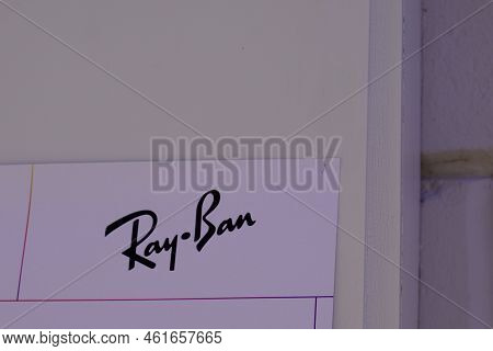 Bordeaux , Aquitaine  France - 10 09 2022 : Ray-ban Sign Brand And Text Logo Store Front Of Sunglass