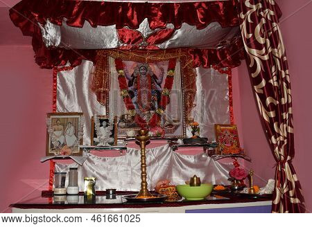 Assam- India 
22nd July 2022 
Traditional Place Of Worship Or Temple At A Hindu Home