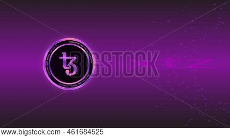 Tezos Virtual Currency Images. 3d Drawings. Coin Logo