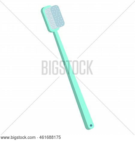 Toothbrush In Realistic Style. Dental Equipment Icons. Colorful Vector Illustration Isolated On Back