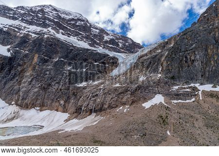 Angel Glacier In Jasper National Park At Mt. Edith Cavell