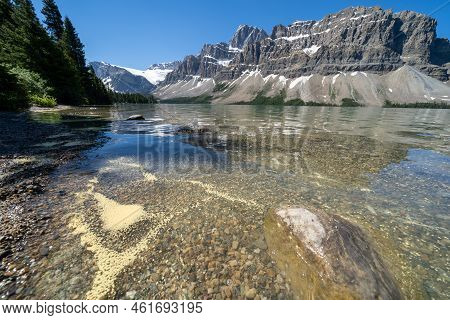 Bow Lake In Banff National Park Canada