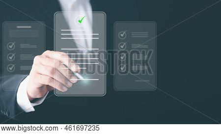 E-signing, Electronic Signature, Business People Review And Manage Business Documents, Business Cont
