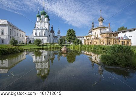 Sunny August Day In The Ancient Rostov Kremlin. Rostov, Yaroslavl Region. Golden Ring Of Russia