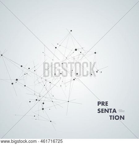 Vector Connections With Dots And Lines. Triangles And Polygon Futuristic Design. Mesh Technology Ill