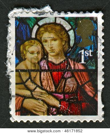 İngiltere - 2009 yaklaşık: UK gösterir suretinde Madonna ve çocuk tarafından Henry Holiday, Ormesb basılmış damga
