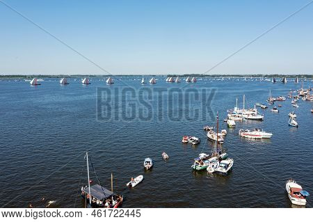 Aerial From Skutsjesilen On The Sneekermeer In Friesland In The Netherlands