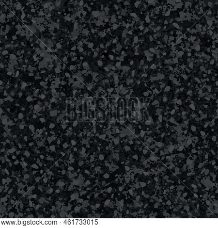 Black Textured Asphalt Seamless Pattern Top View