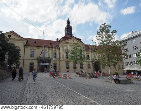 Brno, Czech Republic - Circa September 2022: Nova Radnice Translation New Town Hall