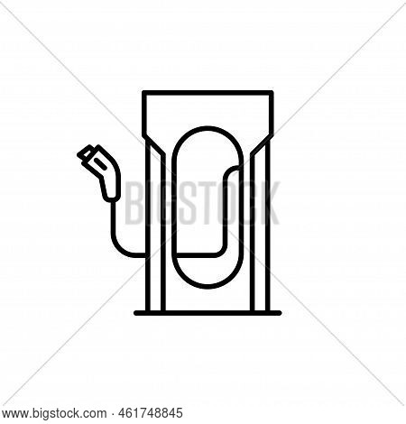 Plug-in Electric Vehicle Charging Line Icon, Charging Station Sign.