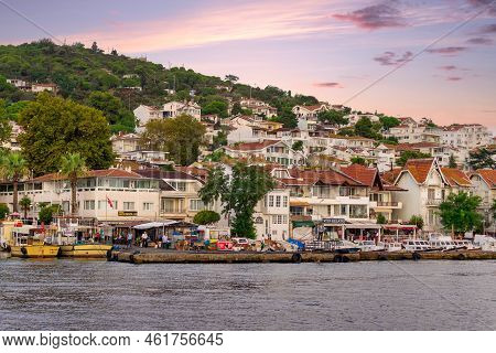 Istanbul, Turkey - August 25, 2022: View Of The Mountains Of Kinaliada Island From Marmara Sea, With
