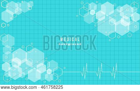 Medikal Background Squares Pentagon Pluse Vector Illustration