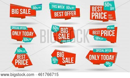 Big Sale Discount Lebel Collection Banner And Icons Corners, Labels, Curls And Tabs.shopping Tags Ne