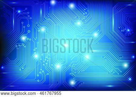 Circuit Board Technology Blue Pattern Vector Background