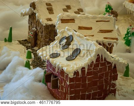 Gingerbread House In Historical Broadmoor Hotel During The White Lights Ceremony.