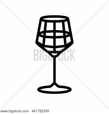 Merlot Wine Glass Line Icon Vector. Merlot Wine Glass Sign. Isolated Contour Symbol Black Illustrati