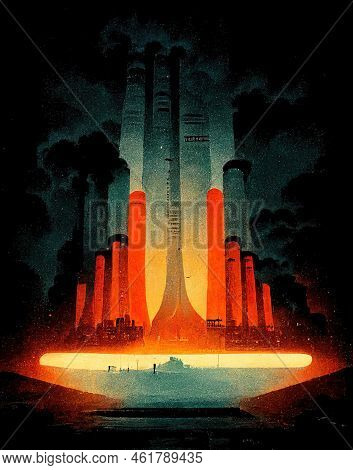Industry Leading The Planet, Abstract Illustration - Concept