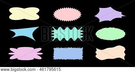 Y2k Retro Futuristic Ornament Set Of Diifferent Forms And Shapes. Abstract Figures For Speech Bubble
