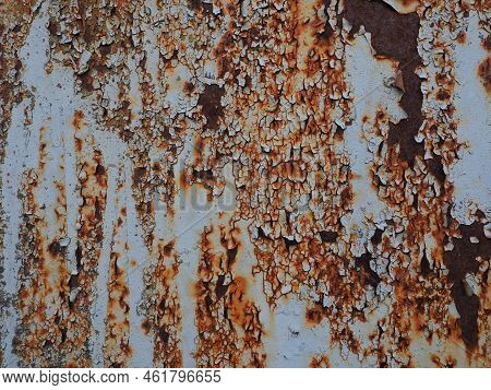 A Closeup Shot Of A Rusty Metal Surface. Corosion