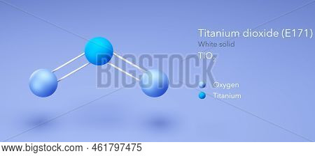 Titanium Dioxide, Molecular Structures, E171, Ball And Stick Model 3d, Structural Chemical Formula A