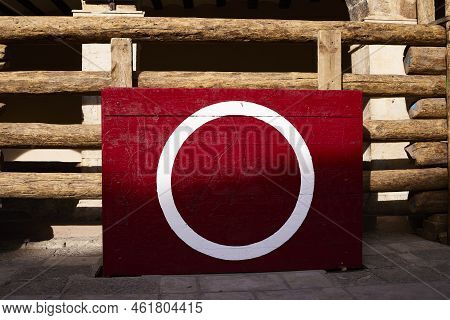 Burladero Of A Bullring. It Is The Place Where The Bullfighters Take Refuge, Behind The Fences That 