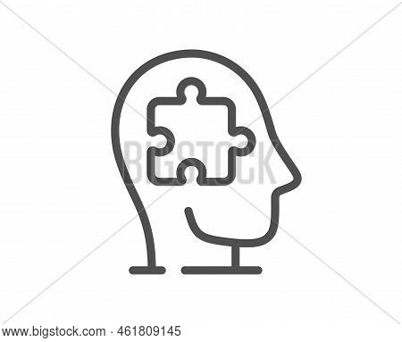 Mental Conundrum Line Icon. Psychology Therapy Sign. Brain Puzzle Symbol. Quality Design Element. Li