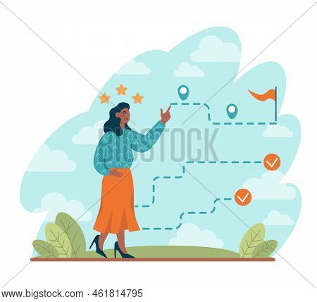 Leadership Concept. Manager Leading A Workteam Towards Success