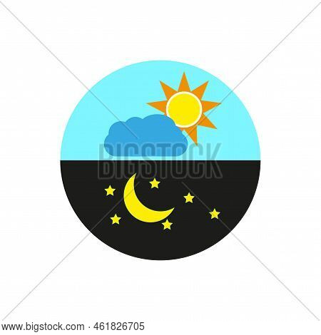 Day And Night In A Circle. Vector Illustration. Stock Image.