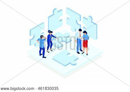 Finding Solution, Problem Solving. Teamwork And Partnership. Working Team Collaboration, Enterprise 