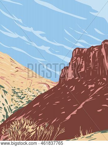 Wpa Poster Art Of The Great Arch In Zion National Park Viewed Along The Zion-mt Carmel Highway Locat