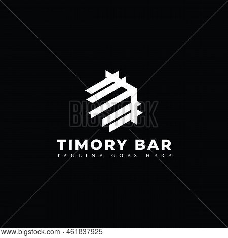 Abstract Initial Letter Tb Or Bt Logo In White Color Isolated In Black Background Applied For Cafe A