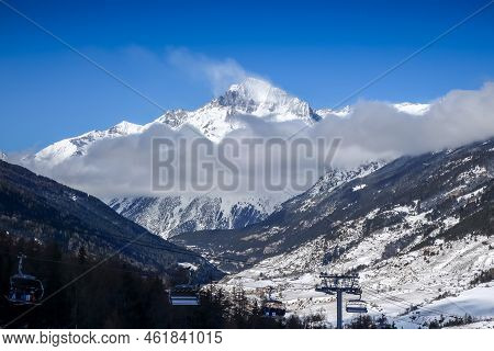 Ski Slopes Of Val Cenis In The Vanoise Park, France