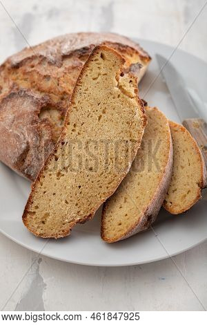 Cornbread Is Bread Containing Cornmeal, Corn Flour. Portuguese Corn Bread Broa.