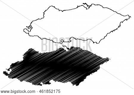 Yonaguni Island (japan, East Asia, Japanese Archipelago, Yaeyama Islands) Map Vector Illustration, S