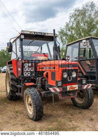Hodonin - Panov, Czech Republic - July 20, 2022 Exhibition Of Contemporary And Historical Tractors -