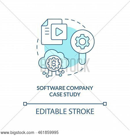 Software Company Case Study Turquoise Concept Icon. It Industry. Coding Process Abstract Idea Thin L