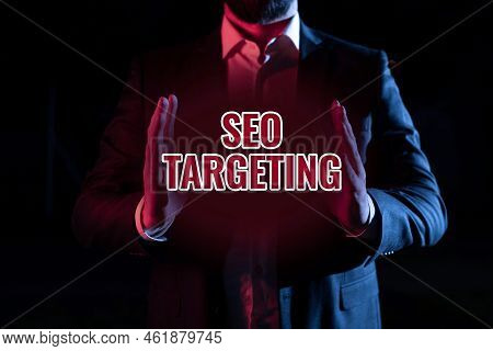 Text Showing Inspiration Seo Targeting. Business Showcase Specific Keywords For Location Landing Pag