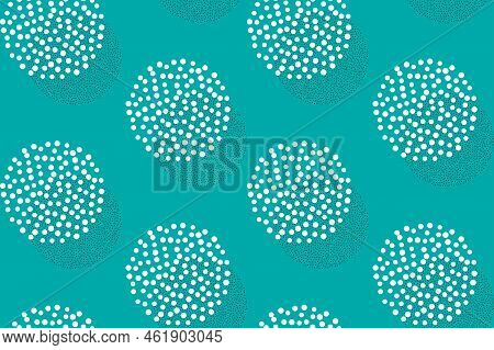 Dotwork Circles Seamless Pattern Background. Sand Grain Effect. Noise Stipple Dots Texture. Abstract