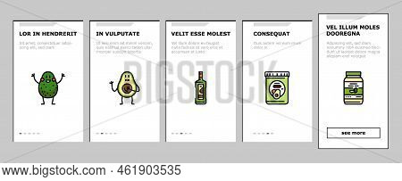 Avocado Food Green Half Onboarding Mobile Vector. Vegetable Slice Fresh, Healthy Organic Seed, Tropi