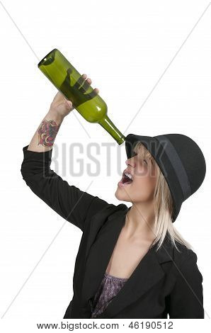 Frau mit Wein