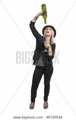Frau mit Wein
