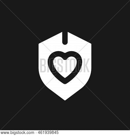 Immune System Dark Mode Glyph Ui Icon. Organism Protection. Medicaid. User Interface Design. White S
