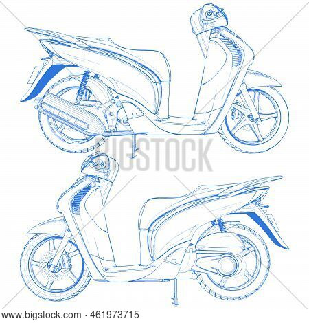 Motorcycle Modern Motor Vecto...
