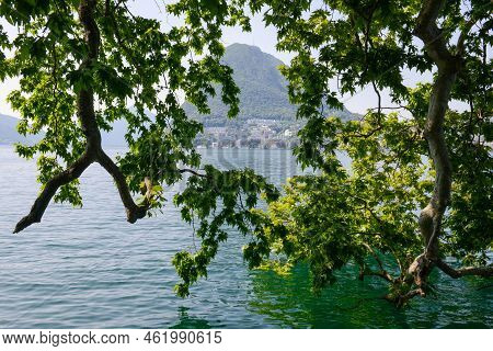 View At The Bay Of Lugano In Switzerland
