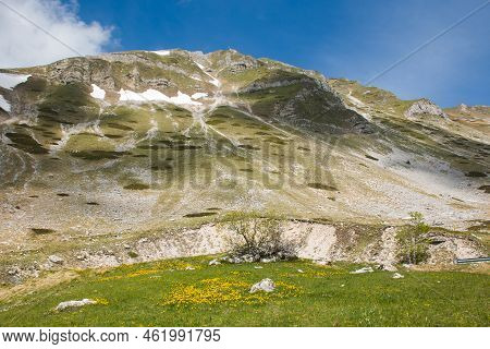 Panoramic View Of The Summit Of Terminillo Mountain In Lazio Italy