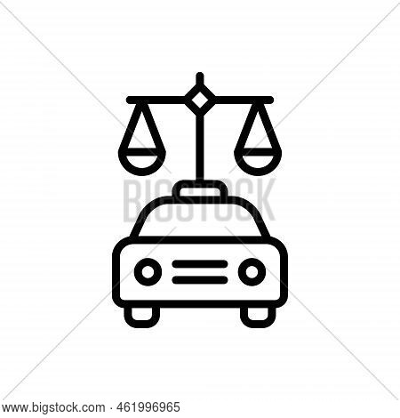 Black Line Icon For Fairly Adequately Justly Equitably Impartially Balance Integrity Car Transport