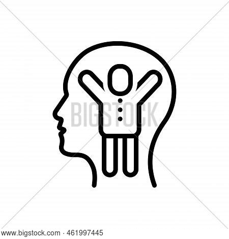 Black Line Icon For Motivation Incentive Encouragement Stimulus Confident Ambitions Impetus