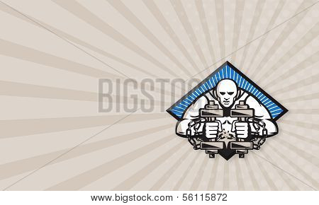 Strongman With Dumbbell In Chains