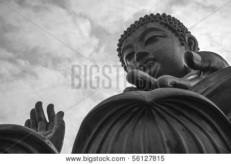 Big Buddha Close-up. Lantau Island, Hong Kong