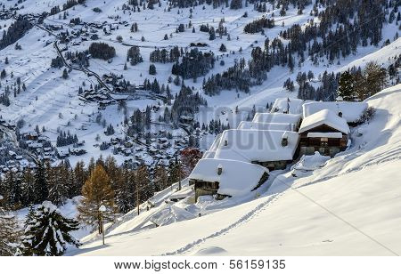 Village Of Crest, Ayas Valley (north Italy)
